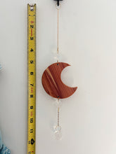 Pink Crescent Moon Crystal Suncatcher