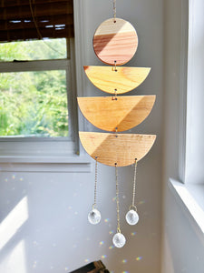 Modern Wood Triple Suncatcher no.002