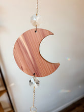 Pink Crescent Moon Crystal Suncatcher