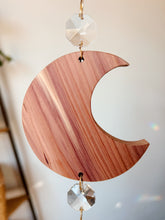 Pink Crescent Moon Crystal Suncatcher