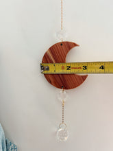 Pink Crescent Moon Crystal Suncatcher