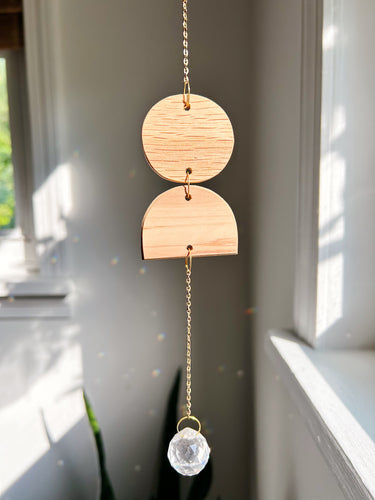 Chain + Wood Suncatcher no.012