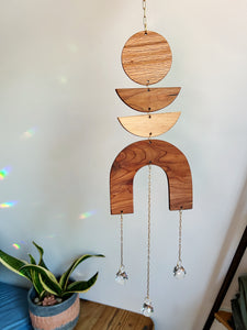 Modern Wood Triple Suncatcher no.004