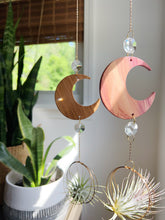 Air Plant Hanger - Crescent Moon Chain with Crystals